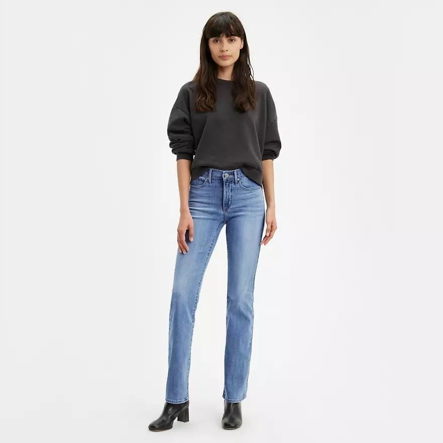 LEVI'S JEANSY MOM JEANS DŁUGIE NIEBIESKIE Z PRZETARCIAMI 32/34 6EA