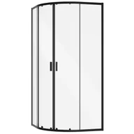 Kabiny prysznicowe - Kabina prysznicowa Besco Zarya 80x80x190 półokrągła czarny mat transparentne ZPB-80-190-C - miniaturka - grafika 1
