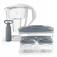 Dzbanki filtrujące - Dzbanek szklany do wody 3 pojemniki próżniowe - miniaturka - grafika 1