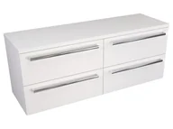 Szafki łazienkowe - Szafka Wisząca Z Blatem ATH 120 cm S Lewa - Biały Mat - Uchwyty Chromowane - miniaturka - grafika 1