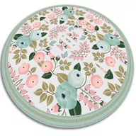 Dywany - Modny winylowy dywan okrągły kwiatki fi90 cm - miniaturka - grafika 1
