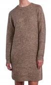 Sukienki - PIECES SWETERKOWA SUKIENKA Z DŁUGIM RĘKAWEM BRĄZOWA MELANŻ L XQA - miniaturka - grafika 1