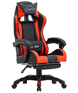 Fotele gamingowe - Czarno czerwone fotel gamingowy z podnóżkiem W2-S91 - miniaturka - grafika 1