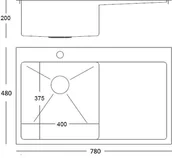 Zlewozmywaki - Zlew QUADRON RUSSEL 111 GRAPHIE METAL (gun metal) (HB7912PVDBST1) - miniaturka - grafika 1