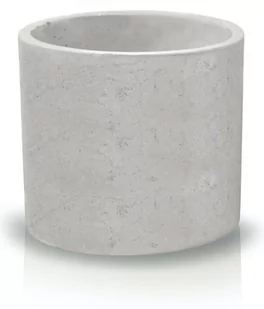 Gładka donica ceramiczna w kształcie cylindra - szara - Donice - miniaturka - grafika 1