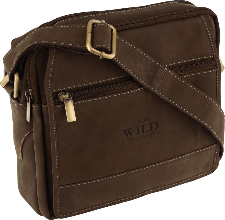 Always Wild Miejska torba męska na ramię w stylu vintage, skóra naturalna Always Wild Nie dotyczy