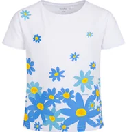 Bluzki dla dziewczynek - T-shirt z krótkim rękawem dla dziewczynki, z motywem kwiatowym, biała 9-13 lat - miniaturka - grafika 1