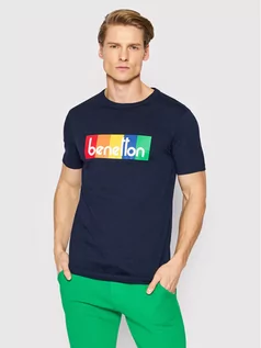 Koszulki męskie - Benetton United Colors Of T-Shirt 3I1XU100A Granatowy Regular Fit - grafika 1