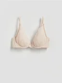 Biustonosze - Reserved - Siateczkowy biustonosz z haftem - kremowy - miniaturka - grafika 1