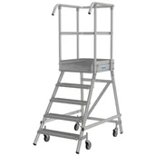 Rusztowania - KRAUSE Podest jezdny 5 stopniowy z jednostronnym wejściem, stopniami z kraty o klasie poślizgu R13 821393 - miniaturka - grafika 1