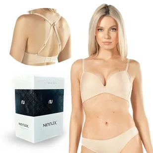 ﻿Biustonosz Push Up bez fiszbin Nipplex Amelia Beż 70B - Biustonosze - miniaturka - grafika 1