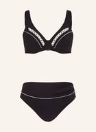 Moda i Uroda OUTLET - Charmline Bikini Z Fiszbinami Textured Dimension schwarz - miniaturka - grafika 1