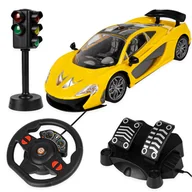 Samochody i pojazdy dla dzieci - Samochód sterowany auto RC pilot kierownica pedały - miniaturka - grafika 1