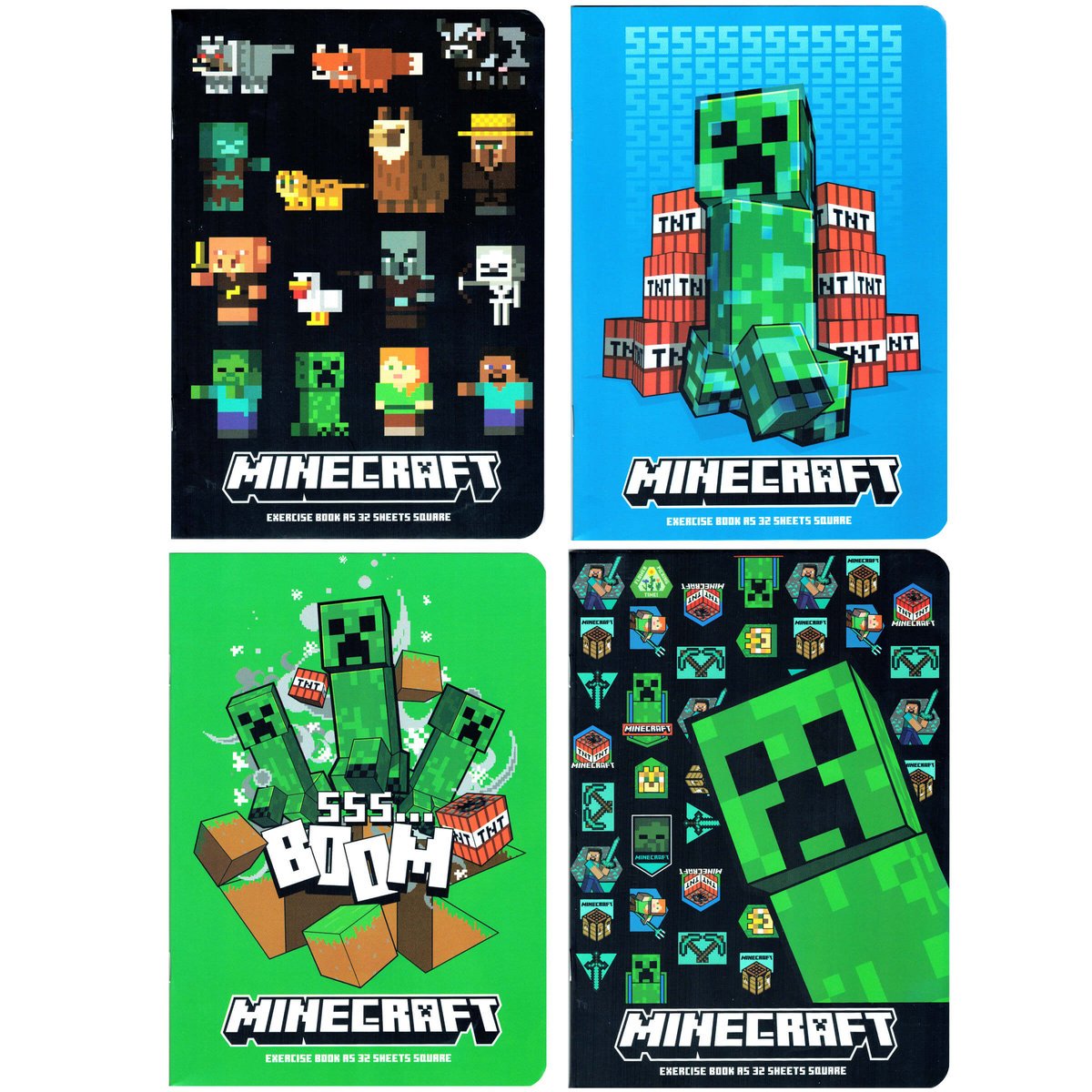 4 x zeszyt A5 32 kartki, kratka, Minecraft, Astra, KAŻDY INNY