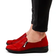 Półbuty damskie - Gregors Czerwone POLSKIE półbuty damskie 946 - - miniaturka - grafika 1