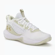 Buty sportowe męskie - Buty koszykarskie Under Armour Lockdown 6 white/silt/metallic gold - miniaturka - grafika 1