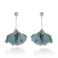 Kolczyki - Kolczyki Satynowe Długie Pistacjowe 10Cm Yvon - miniaturka - grafika 1