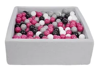 Suche baseny - Suchy basen dla dziecka z piłeczkami 450szt, ok. 90x90 cm (czarny, biały, róż, szary) - miniaturka - grafika 1