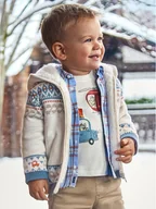 Swetry dla chłopców - Mayoral Sweter 2319 Beżowy Regular Fit - miniaturka - grafika 1