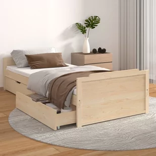 Lumarko Rama łóżka z szufladami, lite drewno sosnowe, 90 x 200 cm - Łóżka - miniaturka - grafika 1