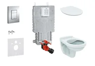 Stelaże i zestawy podtynkowe do WC - Grohe Uniset - Zestaw do montażu podtynkowego, toaleta Alpha z deską, przycisk Skate Cosmopolitan, chrom 38643SET-KD - miniaturka - grafika 1