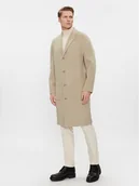 Płaszcze męskie - Calvin Klein Płaszcz wełniany K10K111601 Beżowy Regular Fit - miniaturka - grafika 1