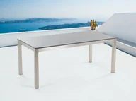 Stoły ogrodowe - Beliani Stół szary polerowany ze stali nierdzewnej 180cm - granitowy blat ca - miniaturka - grafika 1