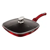 Patelnie - PATELNIA GRANITOWA GRILLOWA 28 cm BERLINGER HAUS RED METALLIC BH-1613 - miniaturka - grafika 1