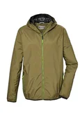 Kurtki męskie - killtec Męska kurtka funkcyjna, wodoszczelna, kurtka przeciwdeszczowa z kapturem, pakowalna KOS 112 MN JCKT, zielony mech, XL, 42957-000 - miniaturka - grafika 1