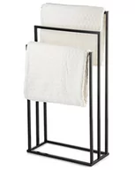 Wieszaki łazienkowe - Wieszak stojak na ręczniki czarny LOFT - miniaturka - grafika 1