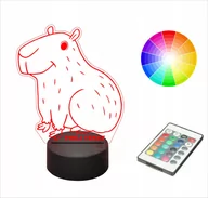 Lampy stojące - Lampka nocna NA BIURKO 3D LED imię grawer KAPIBARA - miniaturka - grafika 1