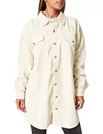Kurtki damskie - Urban Classics Damska kurtka overshirt, długa sztruksowa kurtka koszulowa z dwiema kieszeniami na piersi i kieszeniami kurtki, rozmiar od XS do 5XL, Whitesand, XS - miniaturka - grafika 1