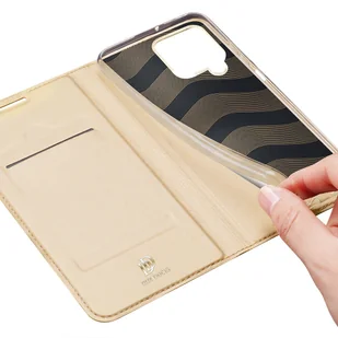 Dux Ducis Skin Pro kabura etui pokrowiec z klapką Samsung Galaxy A22 4G złoty - Etui i futerały do telefonów - miniaturka - grafika 8