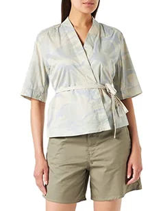 G-STAR RAW Damska bluzka Etd Wrap Top Ss Blouse, Multicolor (Whitebait Woodland Camo C317-d213), XL - Bluzki damskie - miniaturka - grafika 1