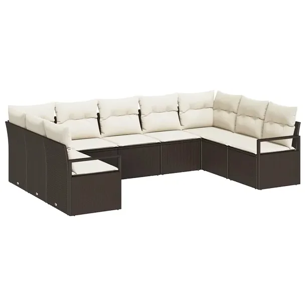 Modułowy Zestaw Sofy na Zewnątrz, Rattan, Brązowy, 8 Miejsc
