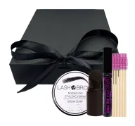 Zestawy kosmetyków damskich - Lash Brow zestaw prezentowy kosmetyków do makijażu brwi i oczu stempel Neutral Brown 1 g + mydło do stylizacji 50 g + tusz do rzęs Mascara HD PRO 10 - miniaturka - grafika 1