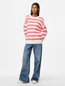 Swetry damskie - Pieces Sweter w kolorze biało-jasnoróżowym - miniaturka - grafika 1