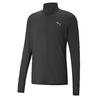 Koszulki męskie - PUMA Run Favorite 1/4 zamek błyskawiczny M Puma czarny - miniaturka - grafika 1