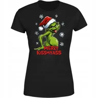 Koszulki i topy damskie - Koszulka damska Świąteczna śmieszna prezent Święta Grinch MERRY KISSMYASS - miniaturka - grafika 1