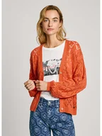 Swetry damskie - Pepe Jeans Kardigan w kolorze pomarańczowym - miniaturka - grafika 1