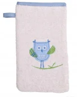 Rękawice i gąbki do kąpieli - Duetbaby Myjka kąpielowa Bambus haft biało-niebies - miniaturka - grafika 1