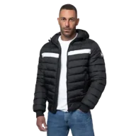 Kurtki i kamizelki sportowe męskie - Pit Bull Kurtka Zimowa Pikowana Z Kapturem Rubio Black - miniaturka - grafika 1