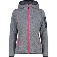 Kurtki damskie - CMP damska kurtka Knit-Tech ze stałym kapturem, tytan-Fuxia, 52 - miniaturka - grafika 1