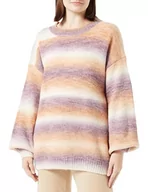 Swetry damskie - CARNEA Damski sweter z dzianiny 10424756-CA04, beżowy liliowy wielokolorowy, XL/XXL, Beżowy, fioletowy, wielokolorowy, XL-XXL - miniaturka - grafika 1