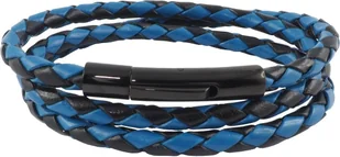 Skórzany naszyjnik Skórzany pasek 4 mm Męski naszyjnik Czarny / Niebieski 17-100 cm długości z zapięciem dźwigniowym Czarny pleciony, długość: 22 centymetry - Naszyjniki męskie - miniaturka - grafika 1