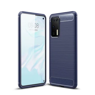 Etui Huawei Etui na telefon komórkowy Etui TPU Etui ochronne Etui na telefon komórkowy Zderzak Carbon Optic Shell, Kolor: Niebieski, Wybierz model: Huawei P30 - Etui i futerały do telefonów - miniaturka - grafika 1