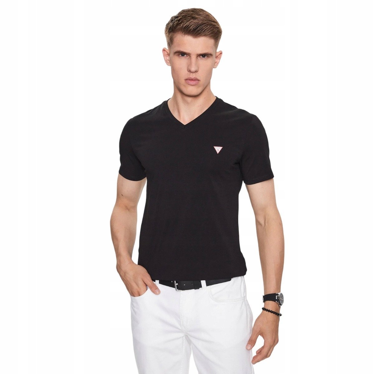 GUESS KOSZULKA MĘSKA T-SHIRT VN SS CZARNA r.M
