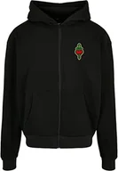 Bluzy męskie - Mister Tee Męska bluza z kapturem Santa Monica Heavy Oversize Zip Hoody Black XL, czarny, XL - miniaturka - grafika 1