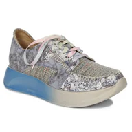 Półbuty damskie - Maciejka Półbuty Damskie Skórzane Niebieskie-38 - miniaturka - grafika 1