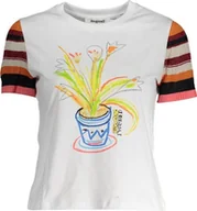 Koszulki i topy damskie - Desigual DESIGUAL DAMSKI T-SHIRT Z KRÓTKIM RĘKAWEM, BIAŁY L - miniaturka - grafika 1